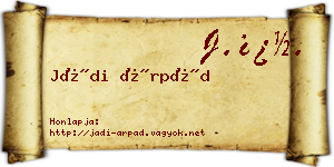 Jádi Árpád névjegykártya